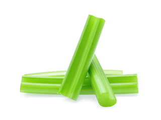 fresh celery on white background