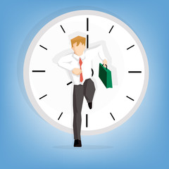 cheerful attractive businessman in a hurry