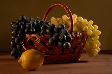 still life fruit basket
