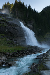 Krimml Waterfall - fifth highest waterfall, Alps, Tauern National Park, Austria, Europe