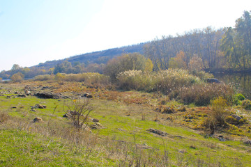 Rocky shore of Southern Bug river