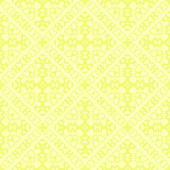 Yellow Ornamental Seamless Line Pattern. Endless Texture. Oriental Geometric Ornament