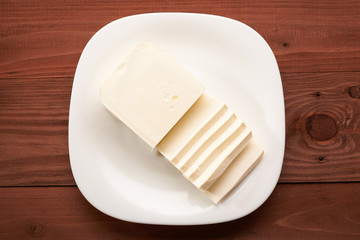 mozzarella cheese on a plate