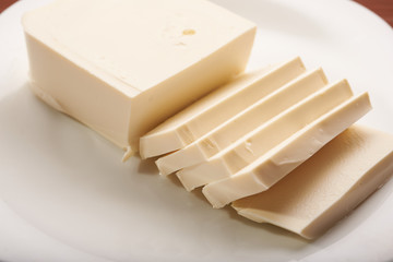 mozzarella cheese on a plate