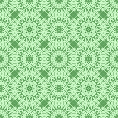 Green Ornamental Seamless Line Pattern. Endless Texture. Oriental Geometric Ornament
