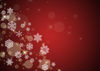snowflakes on red gradient background 