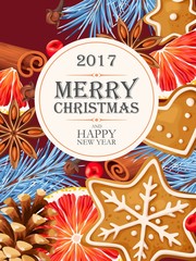 Christmas card with mulled wine ingredients