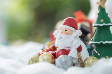 Colorful Christmas characters and decorations. Using as wallpaper