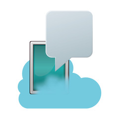 Naklejka premium Tablet and cloud computing icon. Storage technology and virtual theme. Isolated design. Vector illustration