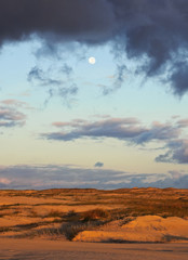 Uruguay, Rocha Department, Cabo Polonio, View of the dunes at sunrise.