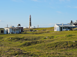 Fototapeta na wymiar Uruguay, Rocha Department, View of the lighthouse in Cabo Polonio.