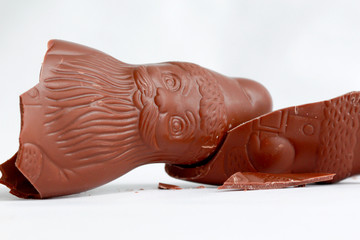 chocolate santa claus. studio shot, holiday concept