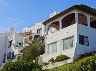 Fototapeta na wymiar Uruguay, Maldonado Department, Punta Ballena, View of the Casapueblo, hotel, museum and art gallery of an artist Carlos Paez Vilaro.