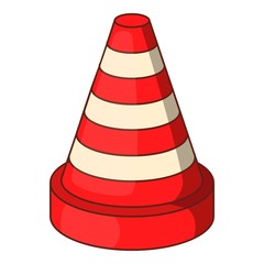 Traffic cone icon. Cartoon illustration of traffic cone vector icon for web design