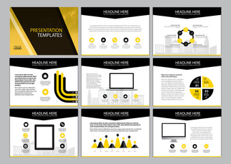 Business Template design set Presentation and brochure Annual report, flyer page with infographic element.