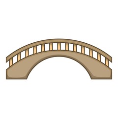 Round bridge icon. Cartoon illustration of bridge vector icon for web design