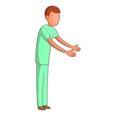 Male nurse icon. Cartoon illustration of male nurse vector icon for web design