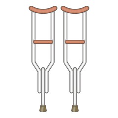 Crutches icon. Cartoon illustration of crutches vector icon for web design