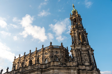 Fototapeta na wymiar The famous baroque Hofkirche in Dresden, Germany