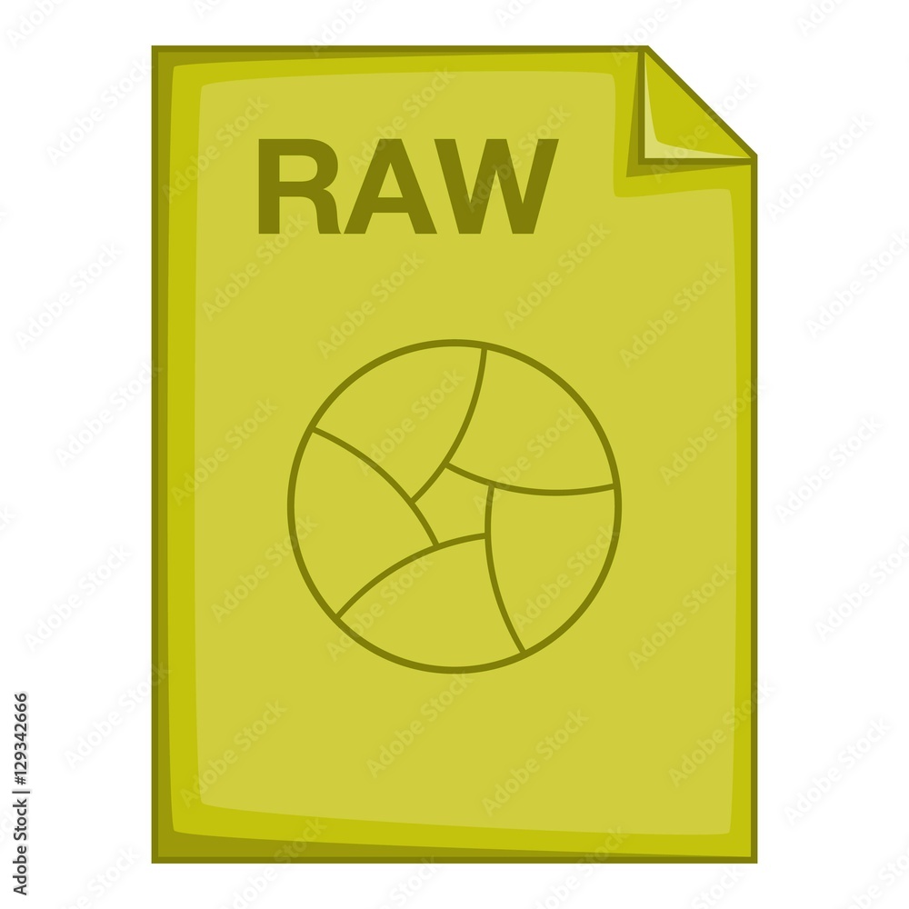 Poster raw file icon. cartoon illustration of raw file vector icon for web