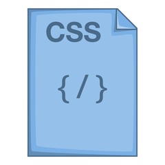 CSS file icon. Cartoon illustration of CSS file vector icon for web