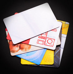 many plastic discount shops cards