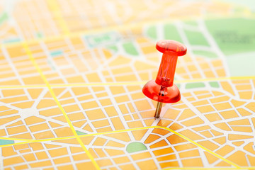 pushpin on map