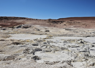 Bolivia, Potosi Departmant, Sur Lipez Province, Eduardo Avaroa Andean Fauna National Reserve, Landscape of the Geisers Sol de Manana.