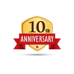 Tenth years anniversary celebration icon logo