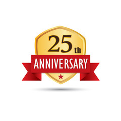 Twenty fifth years anniversary celebration icon logo