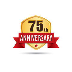 Seventy fifth years anniversary celebration icon logo
