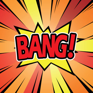 Comic graphic design for BANG explosion blast dialog box