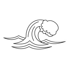 Ocean or sea wave icon. Outline illustration of ocean or sea wave vector icon for web