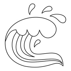 Curling and cracking wave icon. Outline illustration of curling and cracking wave vector icon for web