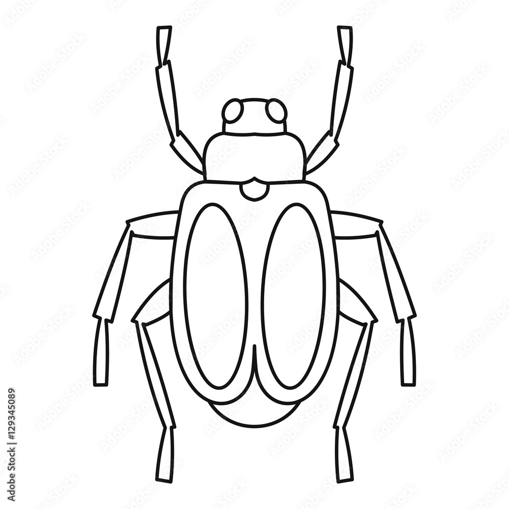 Aufkleber beetle bug icon. outline illustration of beetle bug vector icon for web