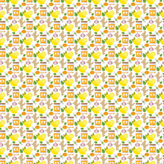 Obraz premium Flu influenza seamless pattern vector.