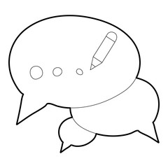 Chat icon. Outline illustration of chat vector icon for web