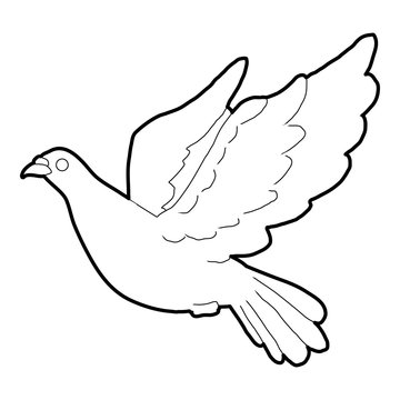 recommend clip art: Dove icon. Outline illustration of dove vector icon for web