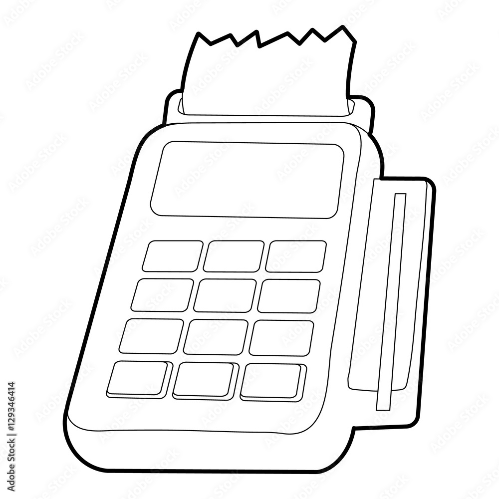 Poster Card reader icon. Outline illustration of card reader vector icon for web