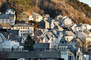 Obraz premium Panorama of Alesund on the mountain Aksla - Norwegian town