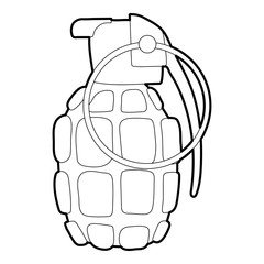 Hand grenade icon. Outline illustration of hand grenade vector icon for web