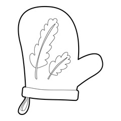 Mitten icon. Outline illustration of mitten vector icon for web