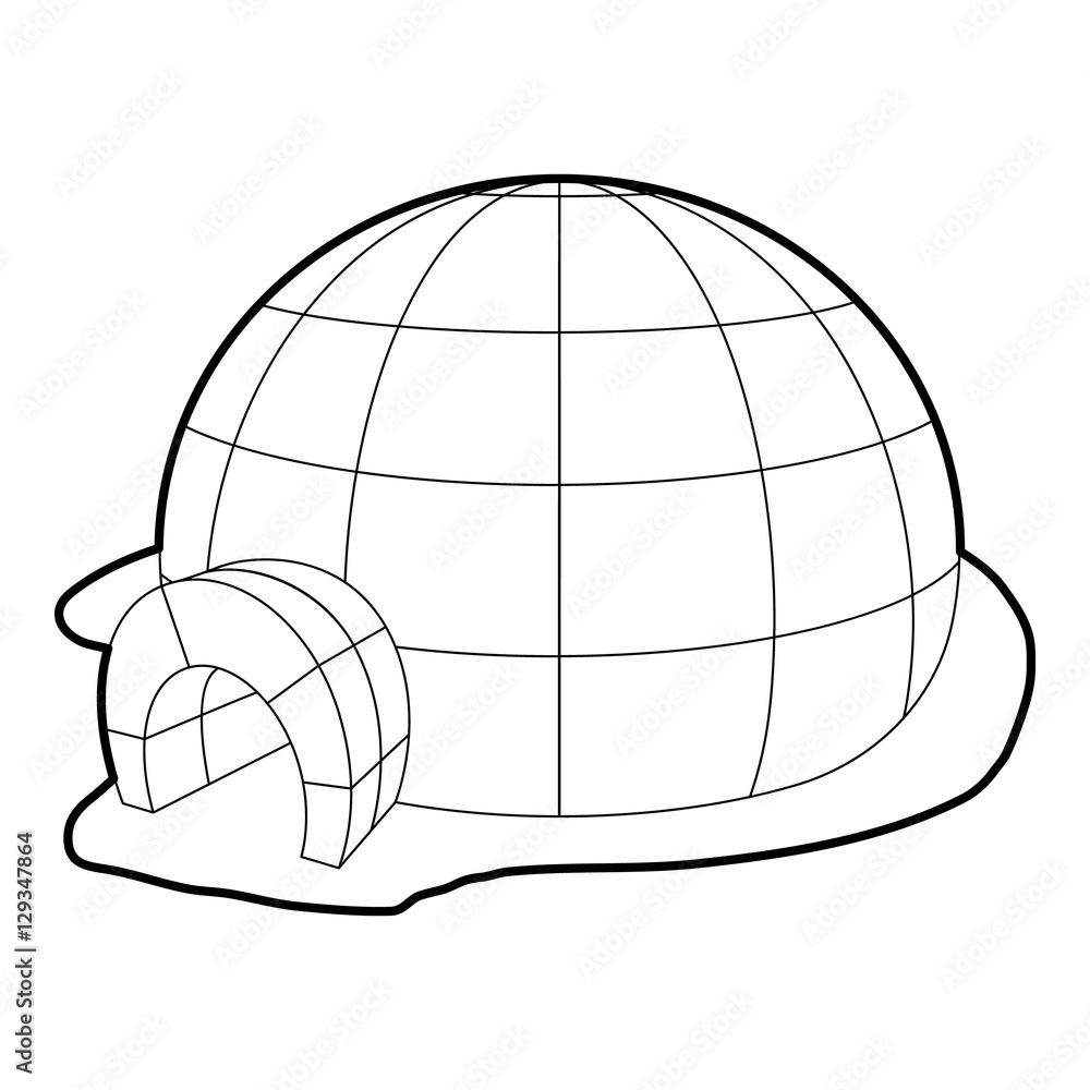 Poster igloo icon. outline illustration of igloo vector icon for web