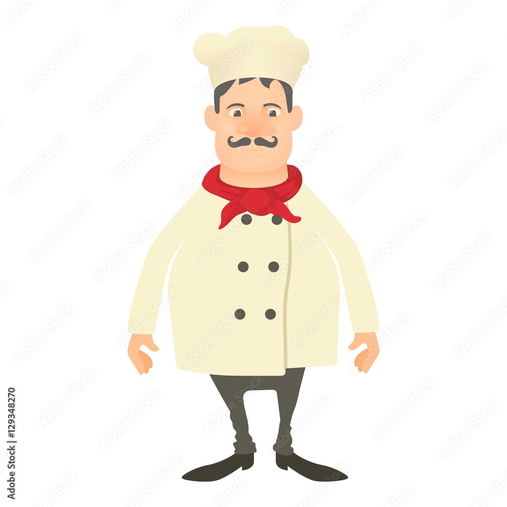 Poster smiling chef icon. cartoon illustration of smiling chef vector icon for web