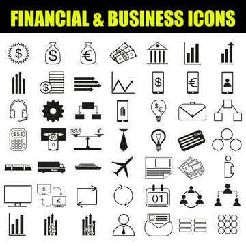 Finance and Business Icon Set, Vector, Illustration