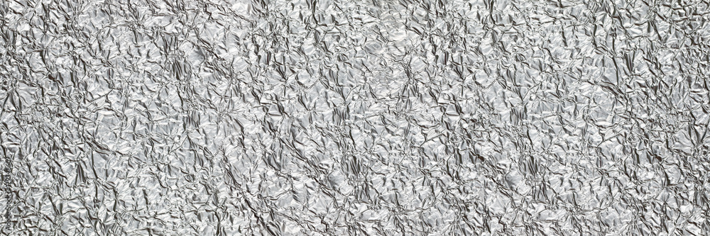 Poster wrinkled silver foil texture for pattern and background