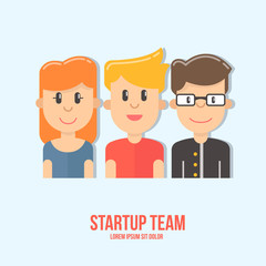 startup team flat icon