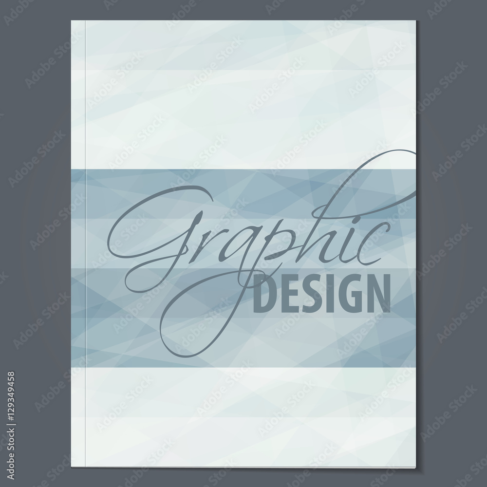 Poster Minimal cover layout with textured gray stripes. Simple vector pattern
