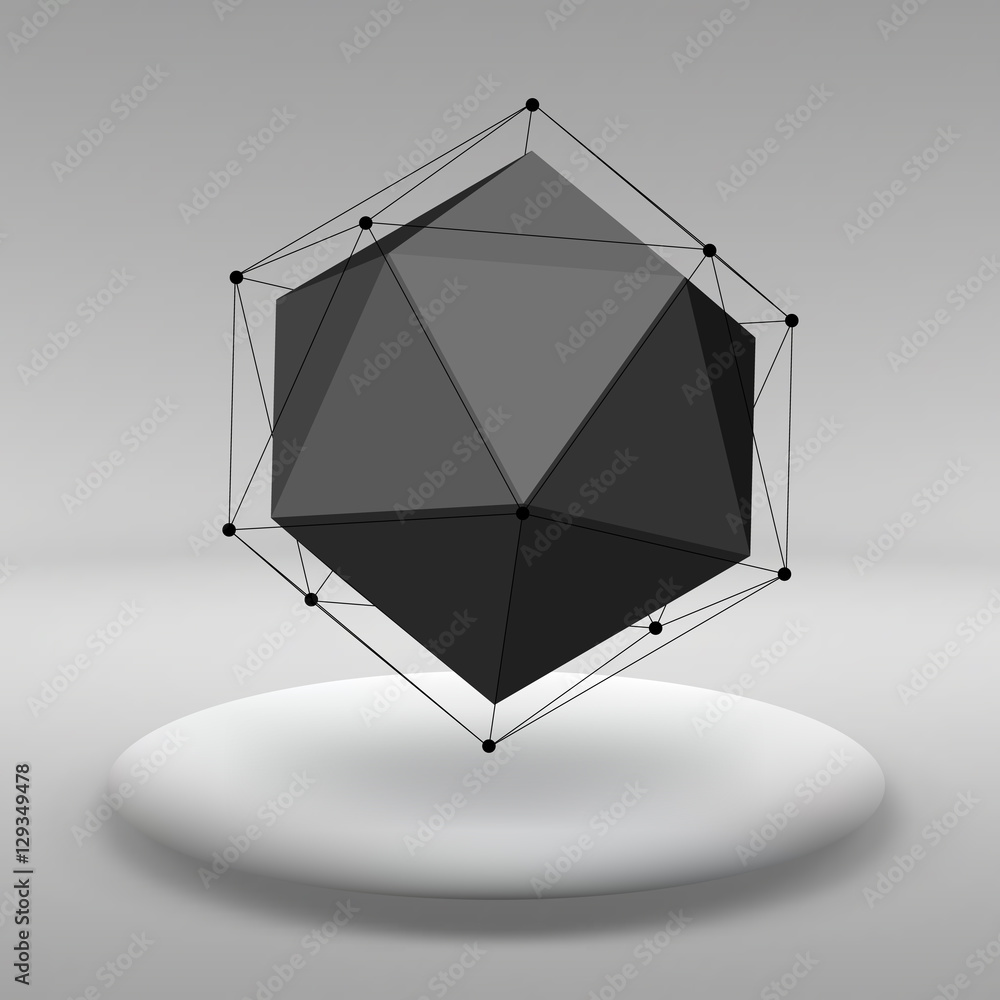 Poster abstract creative concept vector background of geometric shapes the lines connected to points in the