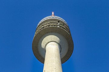 Tower of stadium of the Olympiapark in Munich, Germany, is an Ol